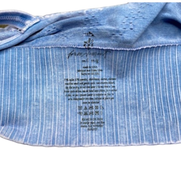 FREE PEOPLE GOOD KARMA HIGH NECK CROP TOP SOLD OUT STYLE! Light BLUE M L - Picture 7 of 10